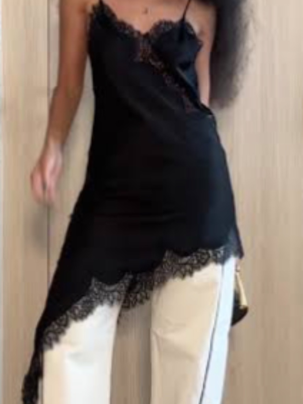 Zara ZW Collection Asymmetric Lace Dress (Ref: 5919/200/800). Black. Size L - Picture 5 of 7